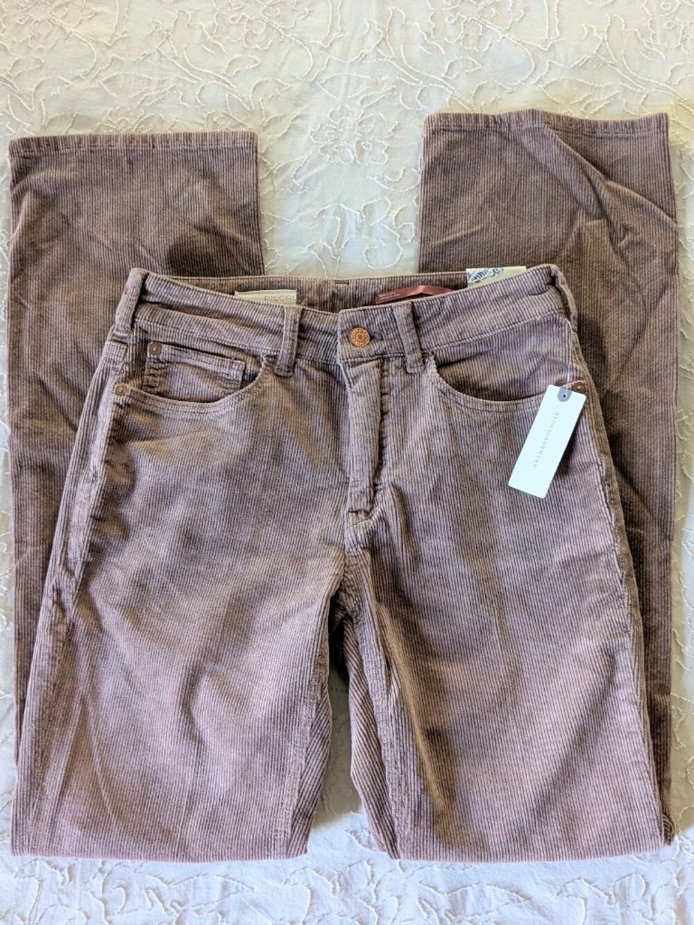 BNWT! Anthropologie 24T Pilcro The Yaya Mid-Rise Corduroy Crop Flare Jeans